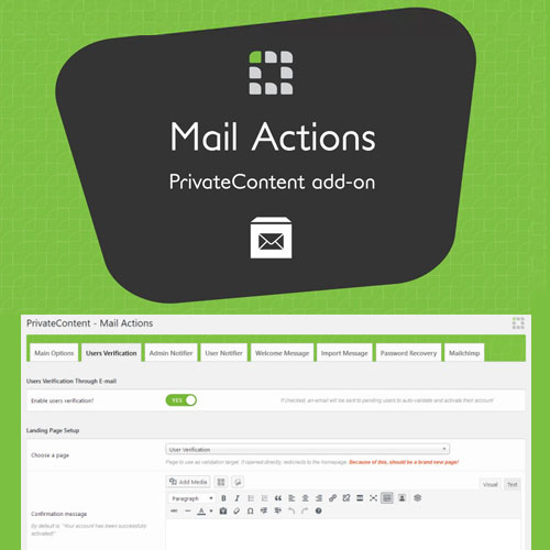 PrivateContent – Mail Actions Add-on