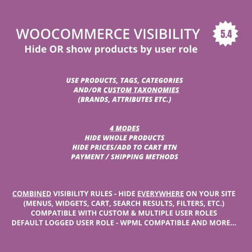 WooCommerce Hide Products, Categories, Prices, Payment and Shipping by User Role